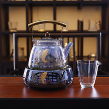 定制金银烧煮茶器煮茶炉烧水泡茶黑白茶玻璃煮茶壶养身壶煮茶套装