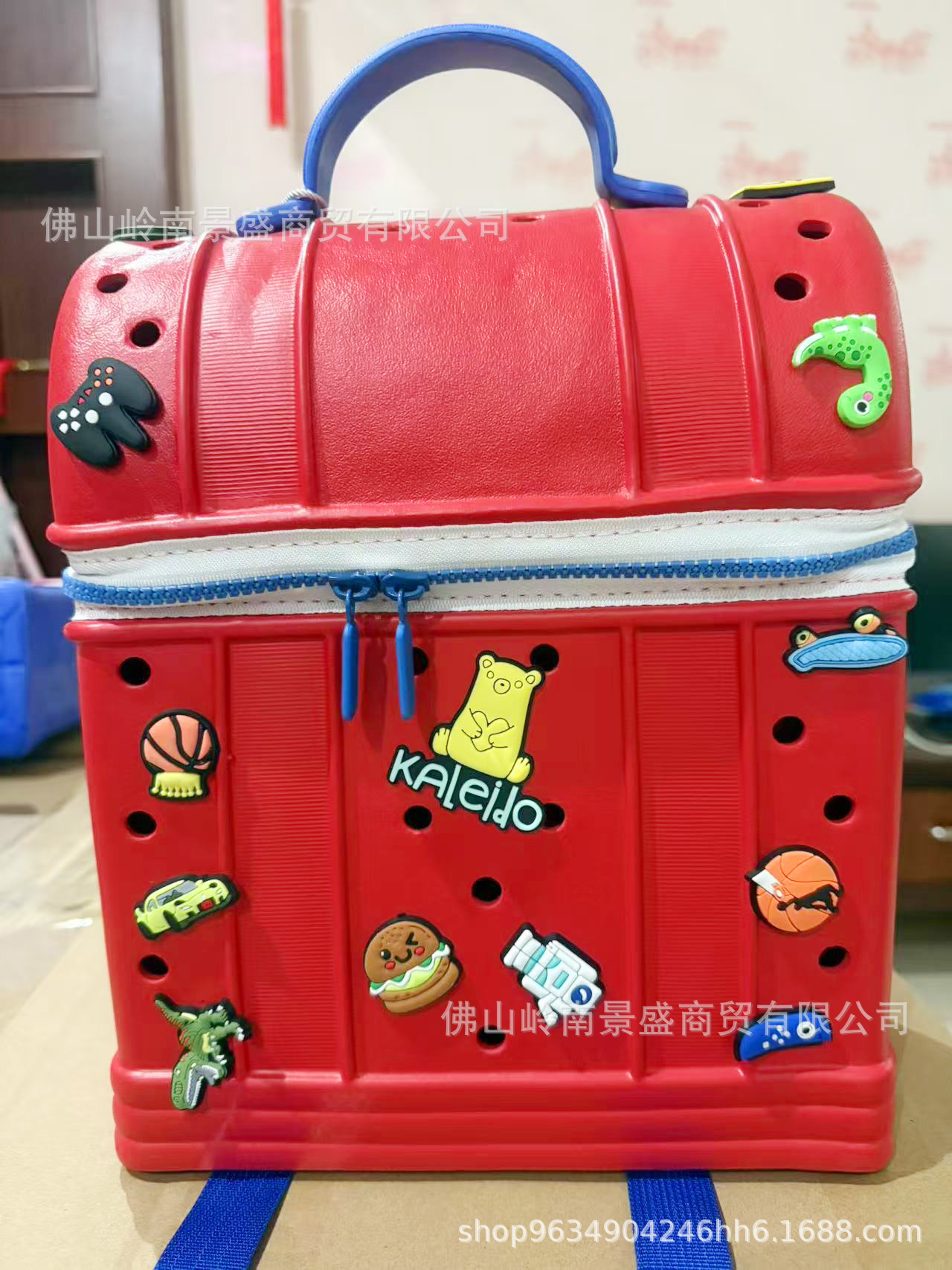 Niños agujeros decoración guardería para niños niñas mochila EVA lindos dibujos animados DIY mochila de hombro de gran capacidad