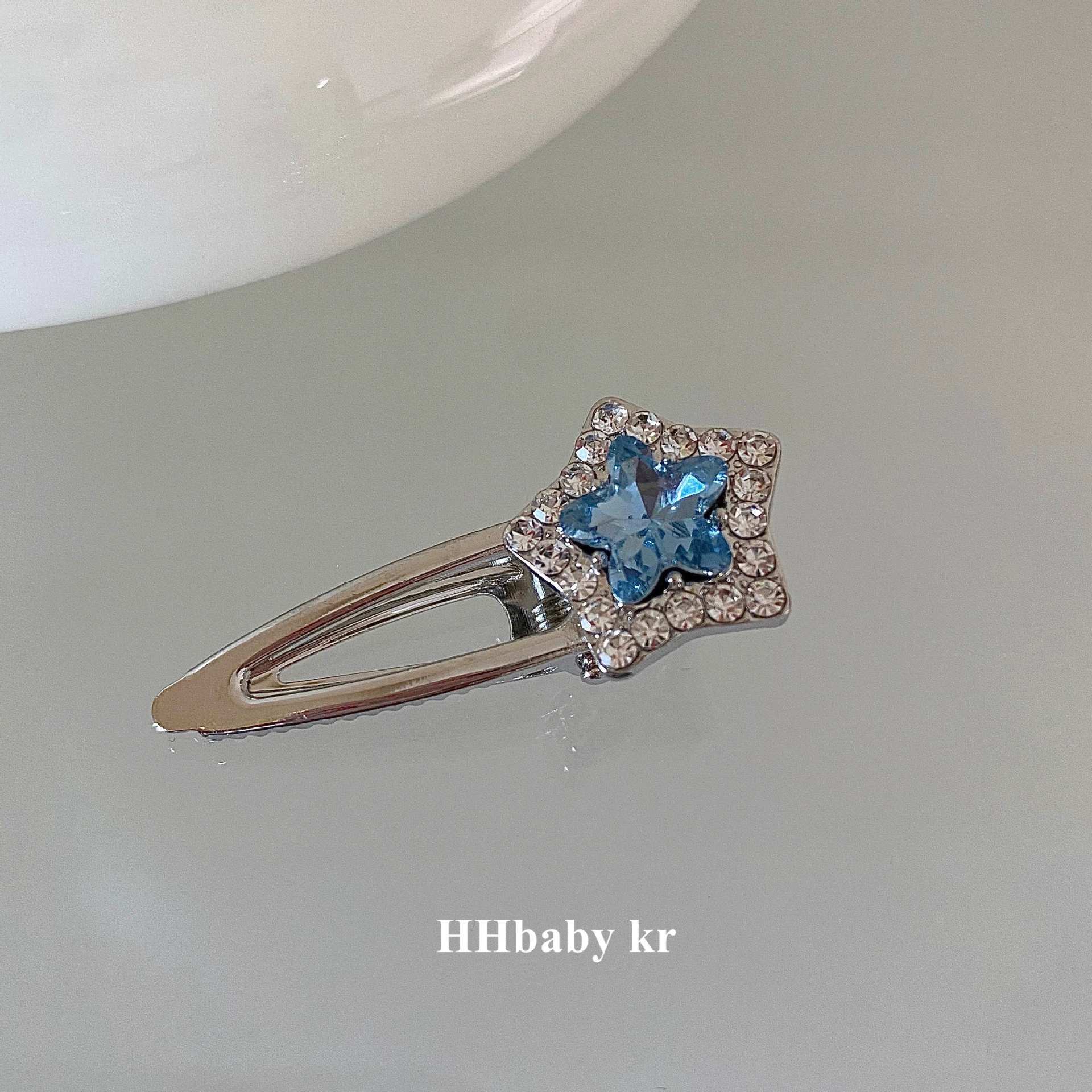 【HHBABY KR】Сладкие крутые допаминовые аксессуары y2k супер блестящая серебряная металлая звезда заколка для волос