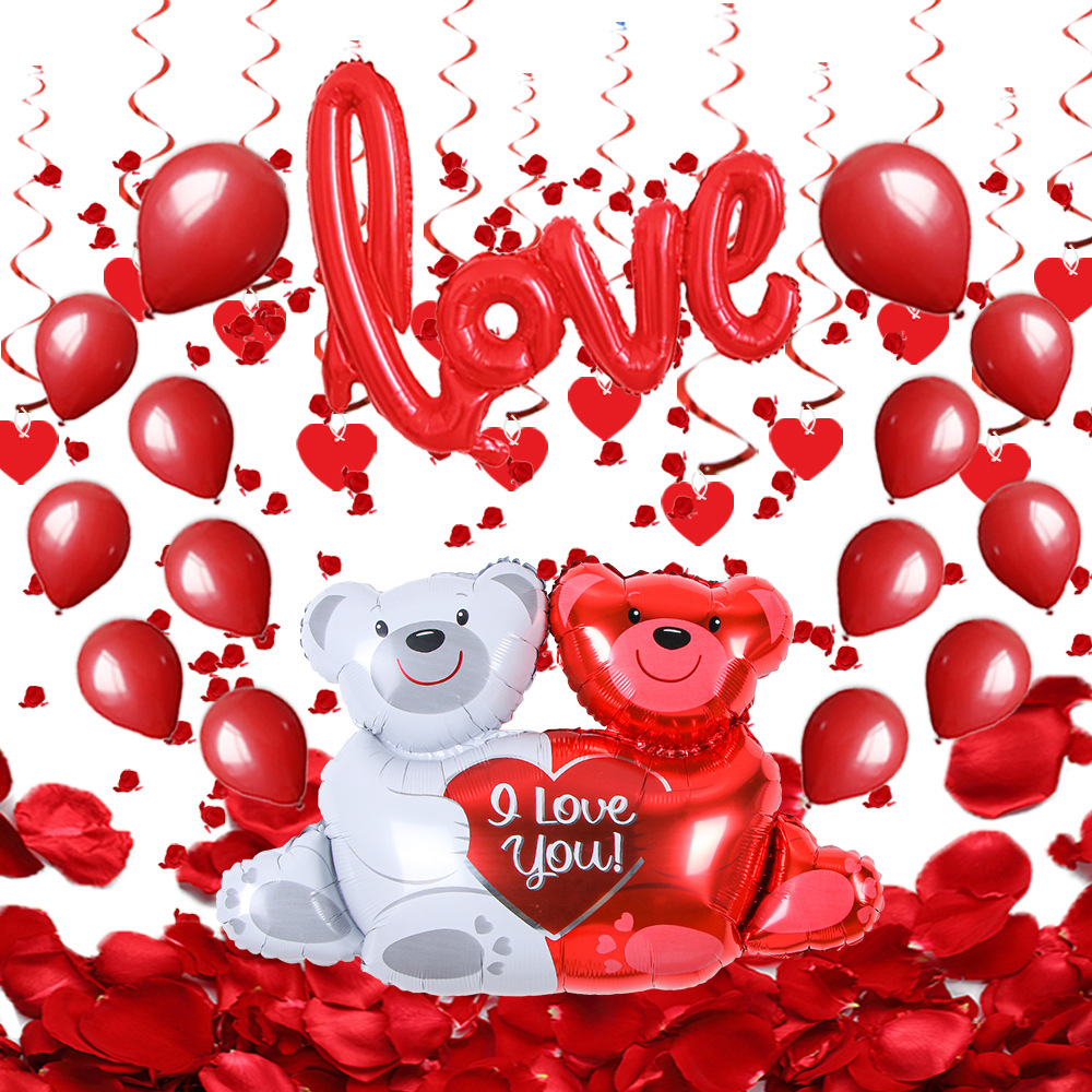 Globo de fábrica de globo de San Valentín al por mayor Día de San Valentín fiesta decoración tire bandera globo diseño traje globo