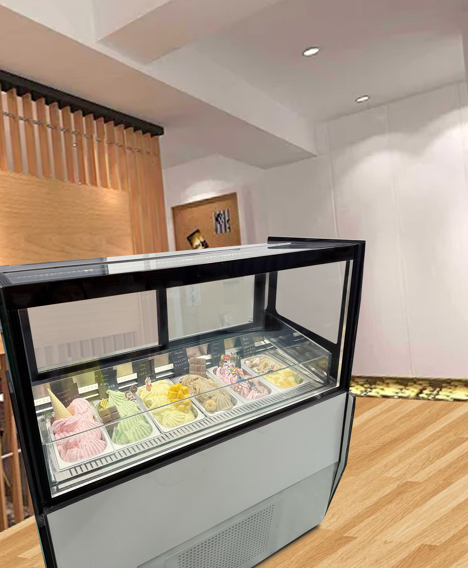 冰淇淋冻展示柜 16盘Gelato展示柜超市冷藏冰激凌展示设备商用-阿里巴巴