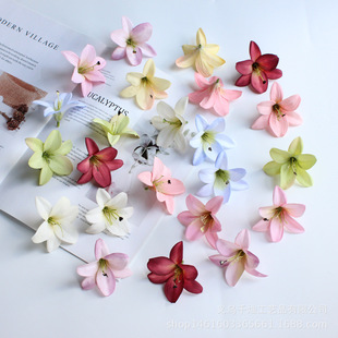 Simulated Small Lily Flower Head DIY Handmade Materials Wedding Decoration Flowers Antique Headdress Clothing Accessories Fake Flowers Silk Flowers