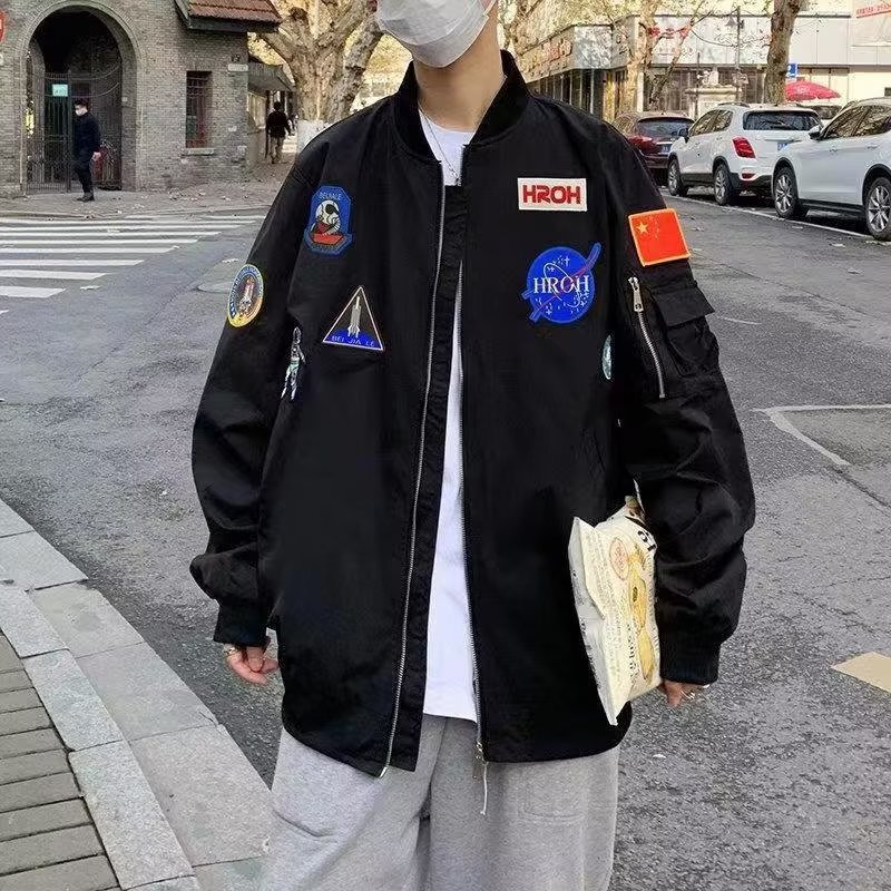 2024 New Autumn and Winter Astronaut Joint Jacket Aviator Jacket Men's Couple Fashionable Brand Thickened Baseball Suit