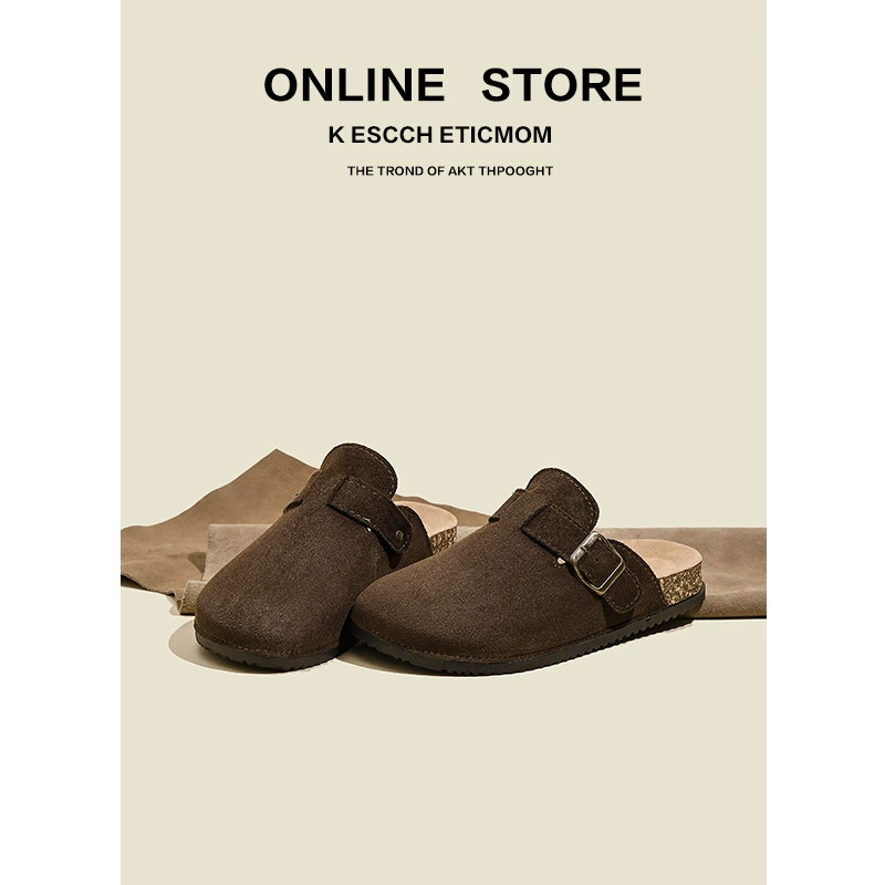 Слипоны Birkenstock для женщин, полупальцевые сабо с нескользящей толстой подошвой