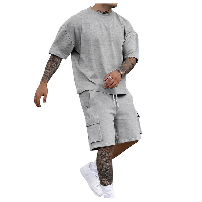 Men's Summer Style Loose Casual T-Shirt Short-Sleeved Shorts Two-Piece Set Men's Summer Suit Trendy Clothing 2026