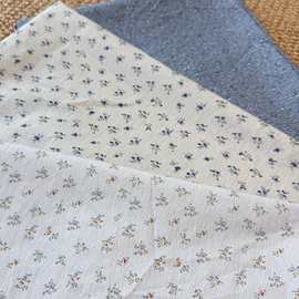 泡泡纱布料花面料数码印花韩版ins花布全涤羽绒服面料棉衣面料防