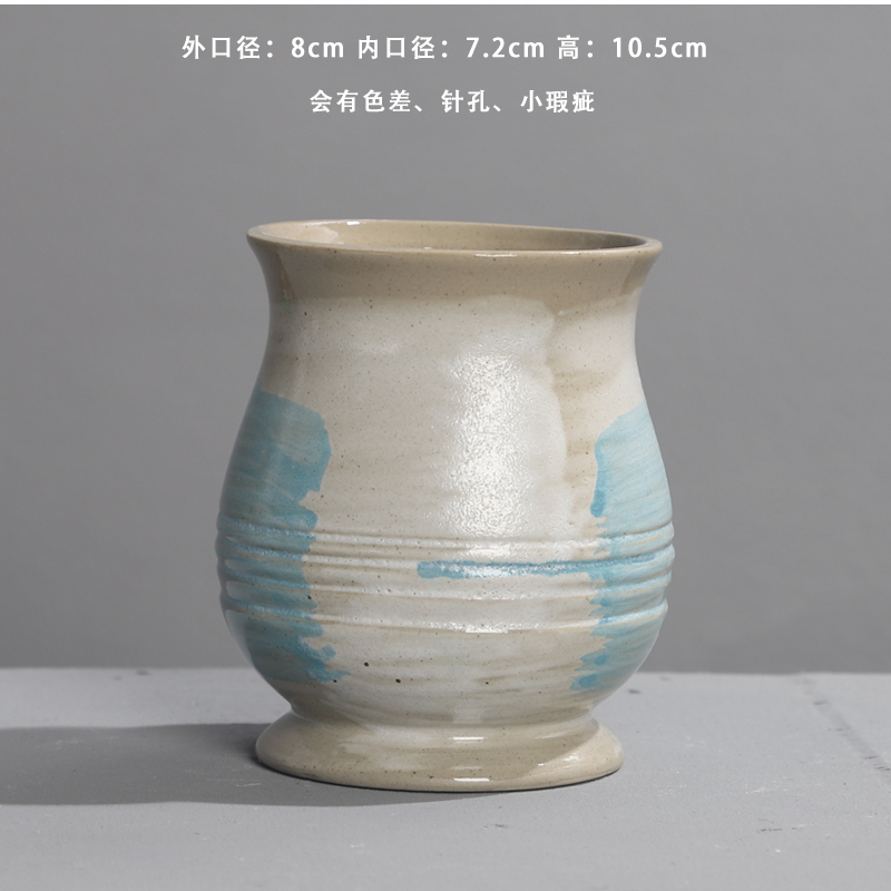 景徳鎮の多肉の植木鉢の陶磁器の個性のアイデアの復古の青い花の簡単な法師の控型の小さい古い杭の粗い陶器の植木鉢|undefined