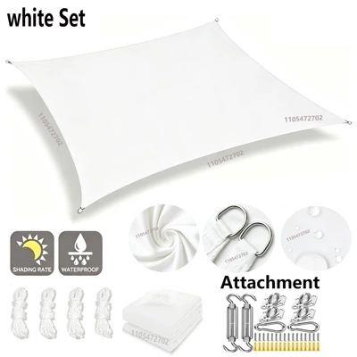 snow, and leaf protection, UV, Avtomobil yan çətirləri - white-with-accessories-2x2m