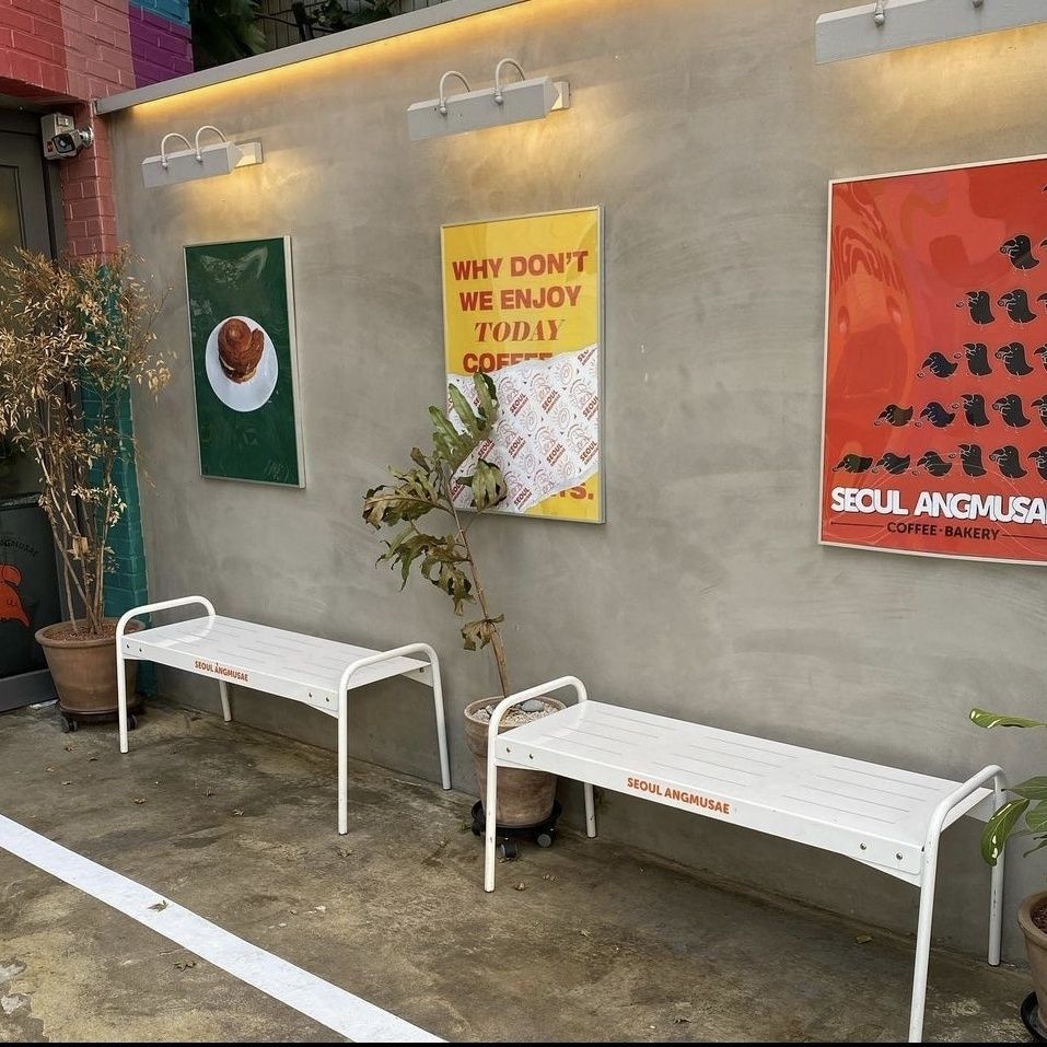 Ins Korean Outdoor Bench Park Bench Milk Tea Coffee Shop Gym Rest Bench Shopping Mall Iron Seat