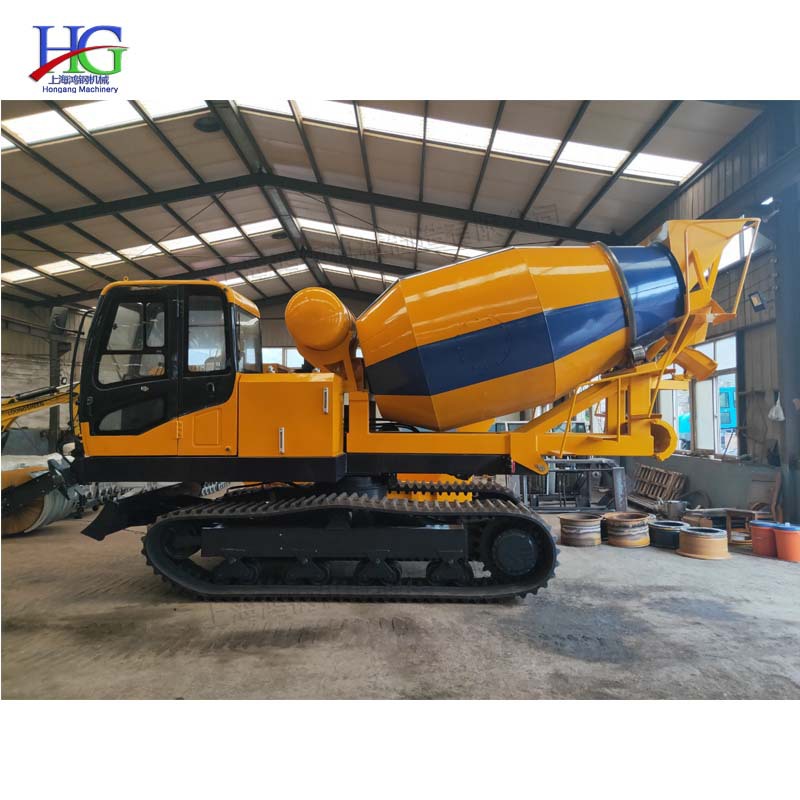 履带式建筑工地混凝土搅拌车 细石砂浆水泥拌料机运输车 田螺车