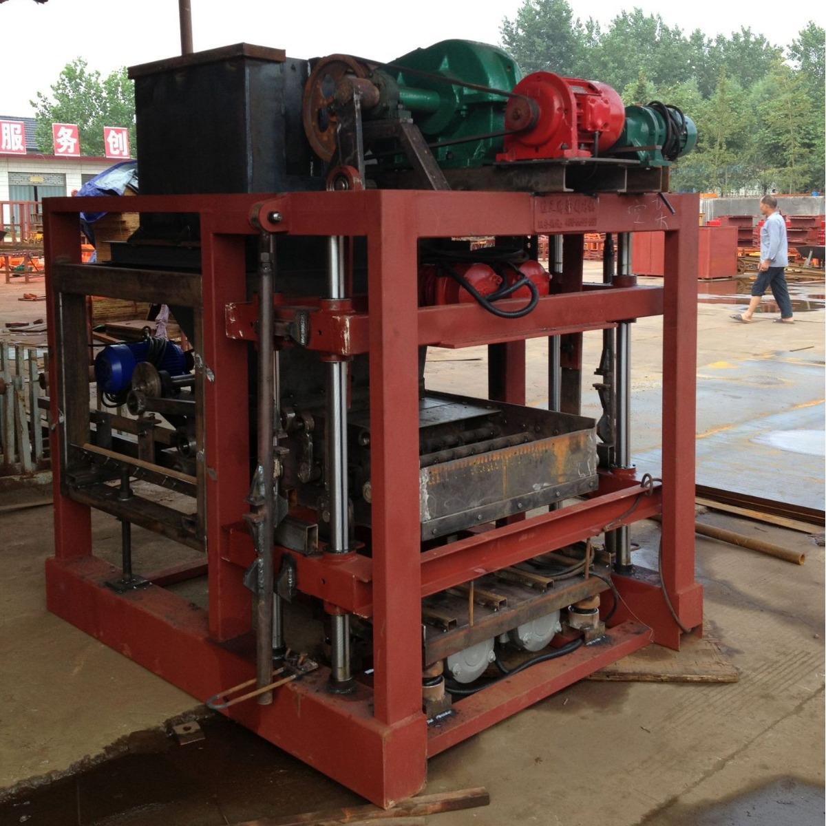 胜亚牌 QTJ4-26型 半自动混凝土免烧砖机 免烧空心砖机