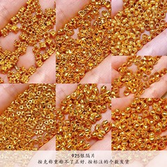 グラム単位で販売 S925 シルバー 三角形の破れた銀銅貨 トンボの目 24K ゴールドメッキ DIY ブレスレット ブレスレット ネックレス 半完成アクセサリー