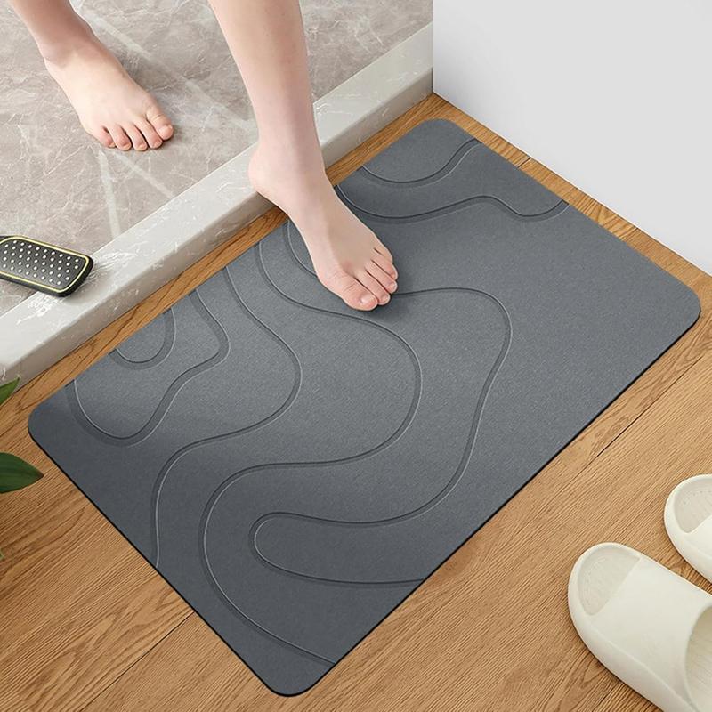 Cross-Border Diatom Mud Floor Mat, Simple Style, Easy to Care For, Bathroom Floor Mat, Toilet Bathroom Absorbent, Wear-Resistant, Non-Slip Mat