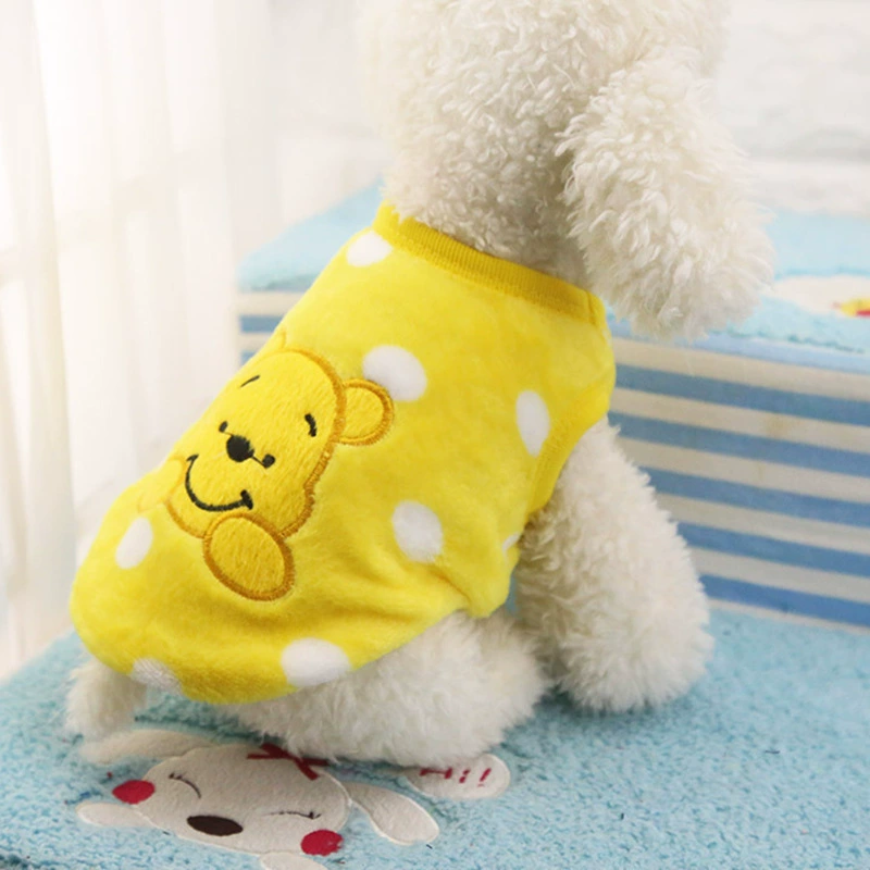 Flannel Cartoon Pet Sweater, Warm Plush Hairpin Design, Multi-Size (XXS–XL)