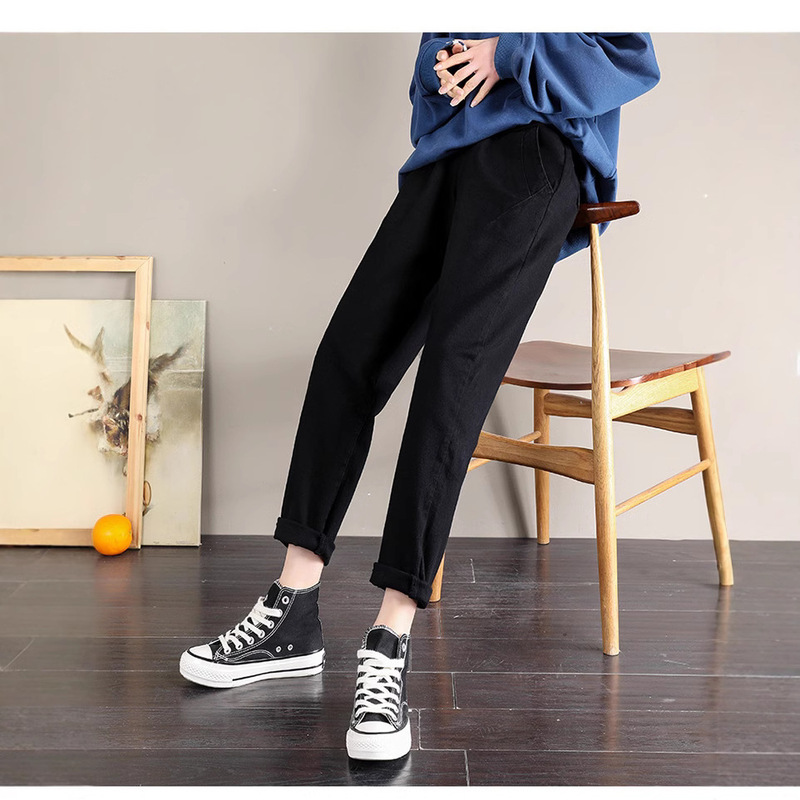 Autumn New Pregnant Women's Jeans Outer Wear Harlan Version Nine-point Pregnant Women's Stretch Pants 0320