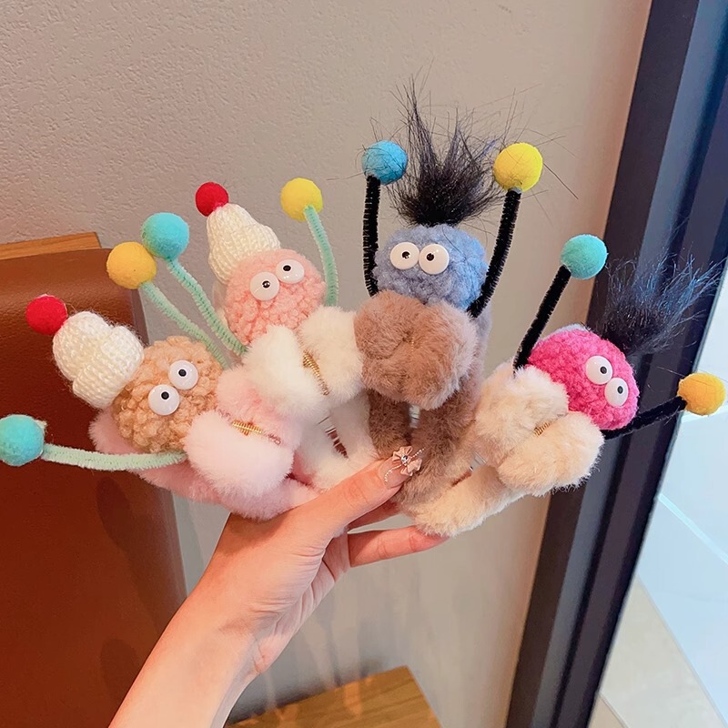 面白くて面白いぬいぐるみクリップ、醜くてかわいい、クリエイティブな後頭部ヘアクリップ、モンスターシャーククリップ、かわいい女性用ヘアアクセサリー|undefined