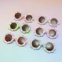 DIY новые детские солнцезащитные очки стиль милые девочки конфеты круглые рамки модные солнцезащитные очки дети оптом