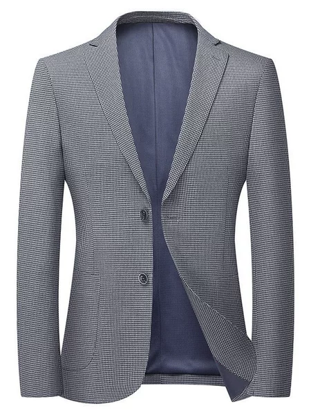 Men's Plaid Suit Spring and Autumn Men's Jacket Youth Business Casual Korean Style Slim Thin Suit Light Luxury