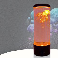New medium-sized simulated cylindrical LED jellyfish lamp USB plug-in colorful color-changing jellyfish atmosphere lamp cross-border night light