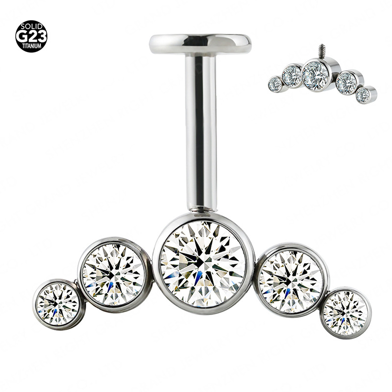 G23 Titanium New Style Inverted Welded Ball Lip Piercing Jewelry Titanium Lip Ring Wholesale and Retail Supply