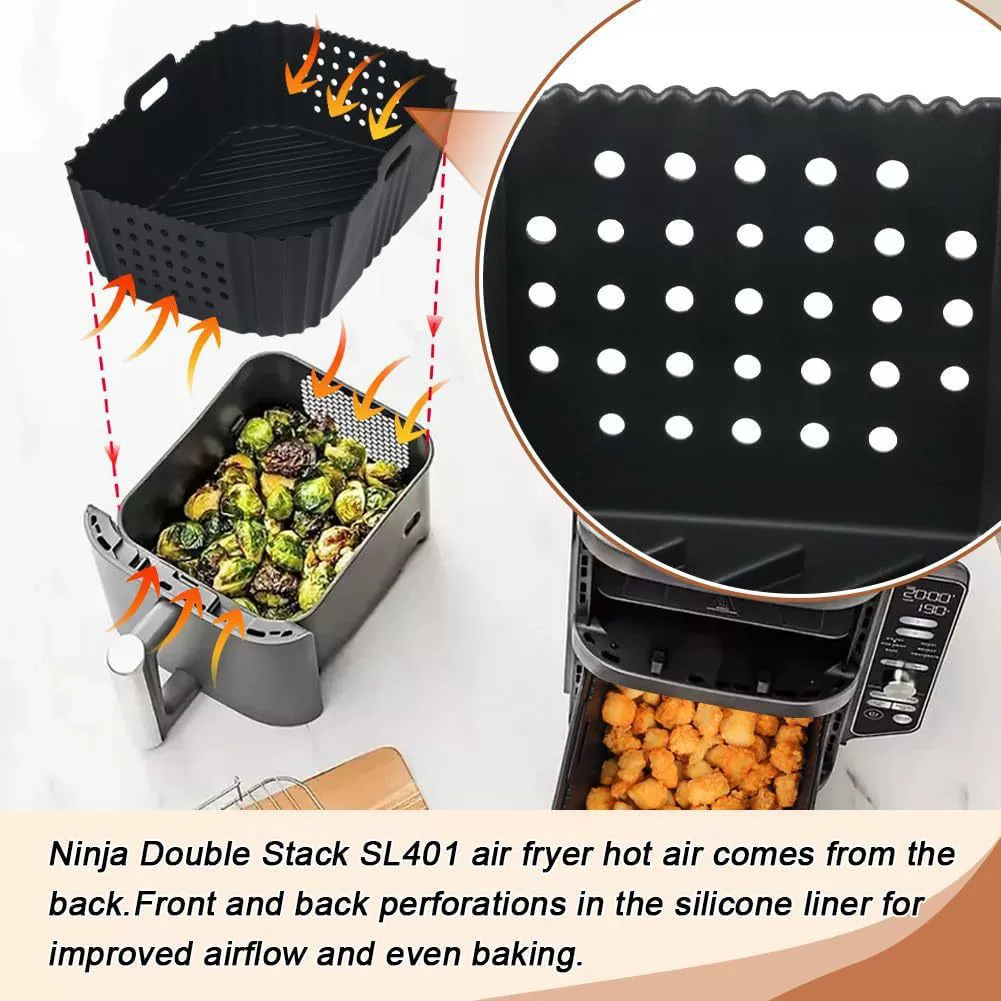 BYKITCHEN Air Fried Silicon Silicon Platform is suitable for NINJA SL401 double -layer air fryer