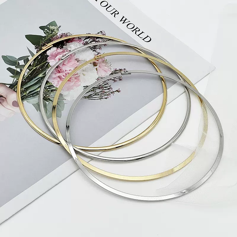 欧美跨境项圈金属原宿服装配饰外贸开口项圈电泳电镀颈圈饰品配件