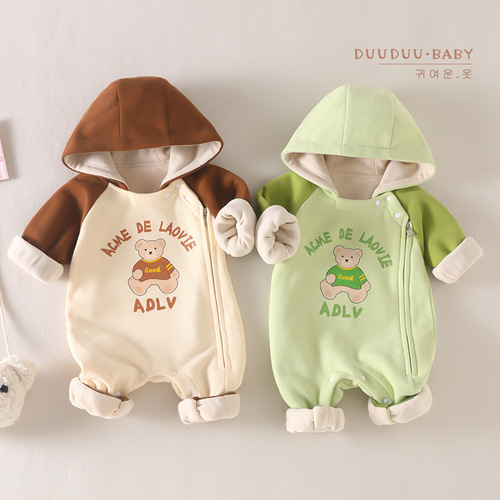 DUUDUU Autumn Thick Baby Clothes Set Outdoor Jacket Fleece Climbing Suit Long Sleeve Infant Winter Onesie Category A