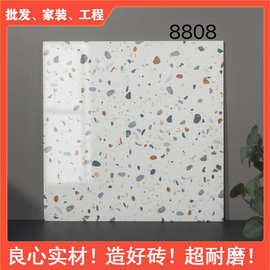 通体水磨石地砖800800亮光地砖防滑耐脏室内家装用砖农村地板砖