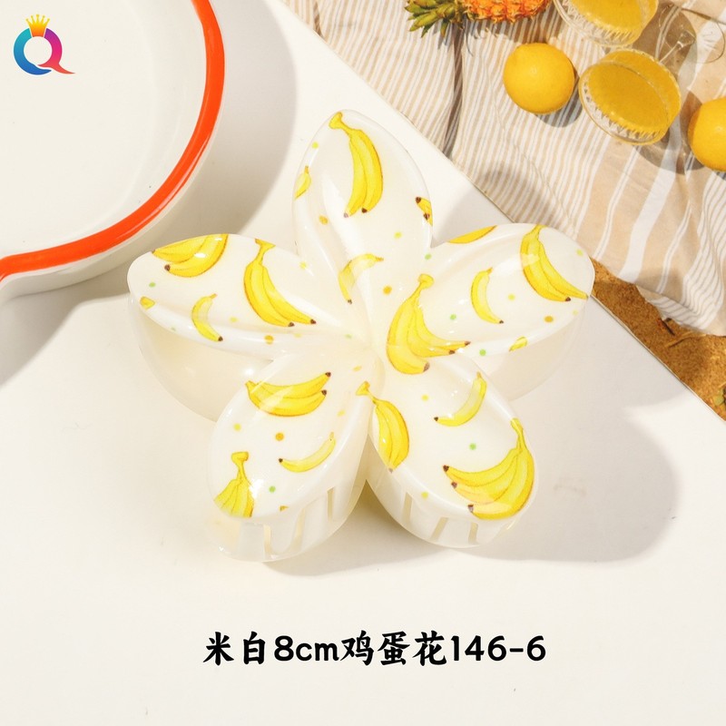 奇阅跨境夏日清新水果印花发夹高级感UV印花抓夹鲨鱼夹发饰品批发|undefined
