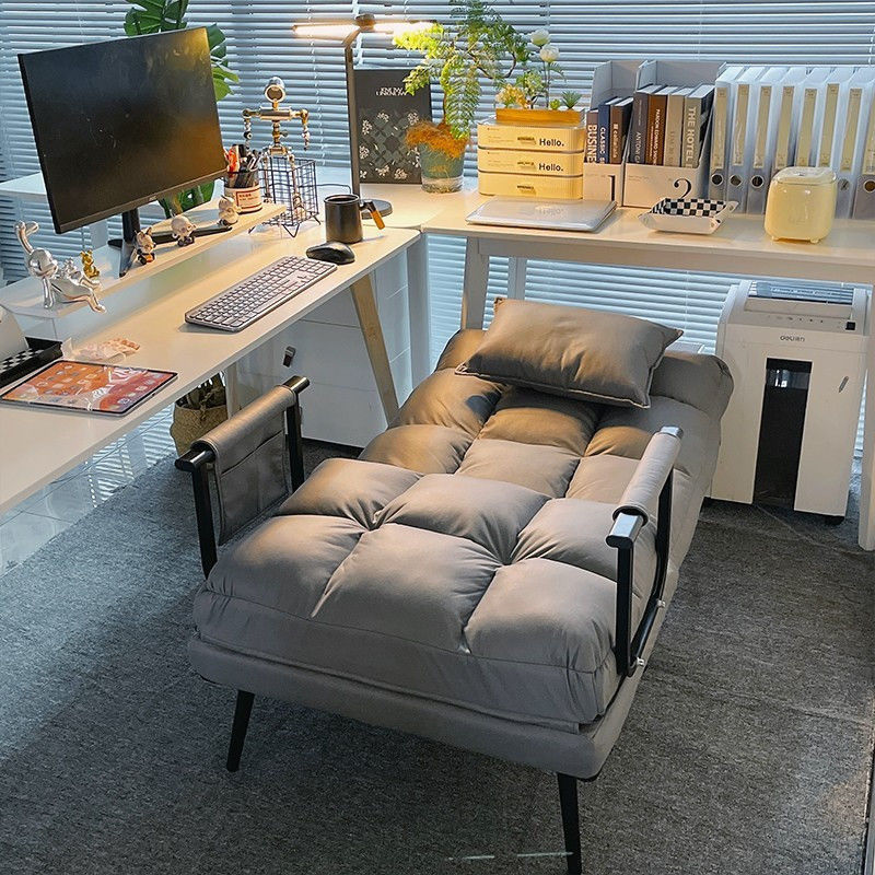 Folding Reclining Office Nap Chair Dual-Purpose Bed Chair for Summer and Autumn, Can Lie Down or Sit, Chair Back Sofa Seat