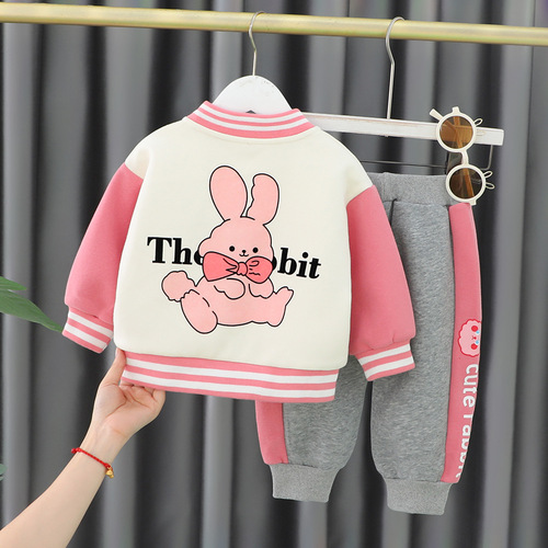 Children's Autumn Set New Fashion Baby Toddler Baseball Suit Sports Two-Piece Coat for Kids 2058