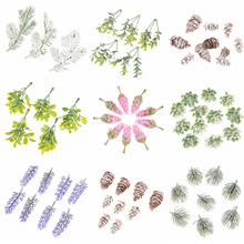 厂家批发圣诞节装饰绿植松果多肉塑料花草叶子仿真植物拍摄道具