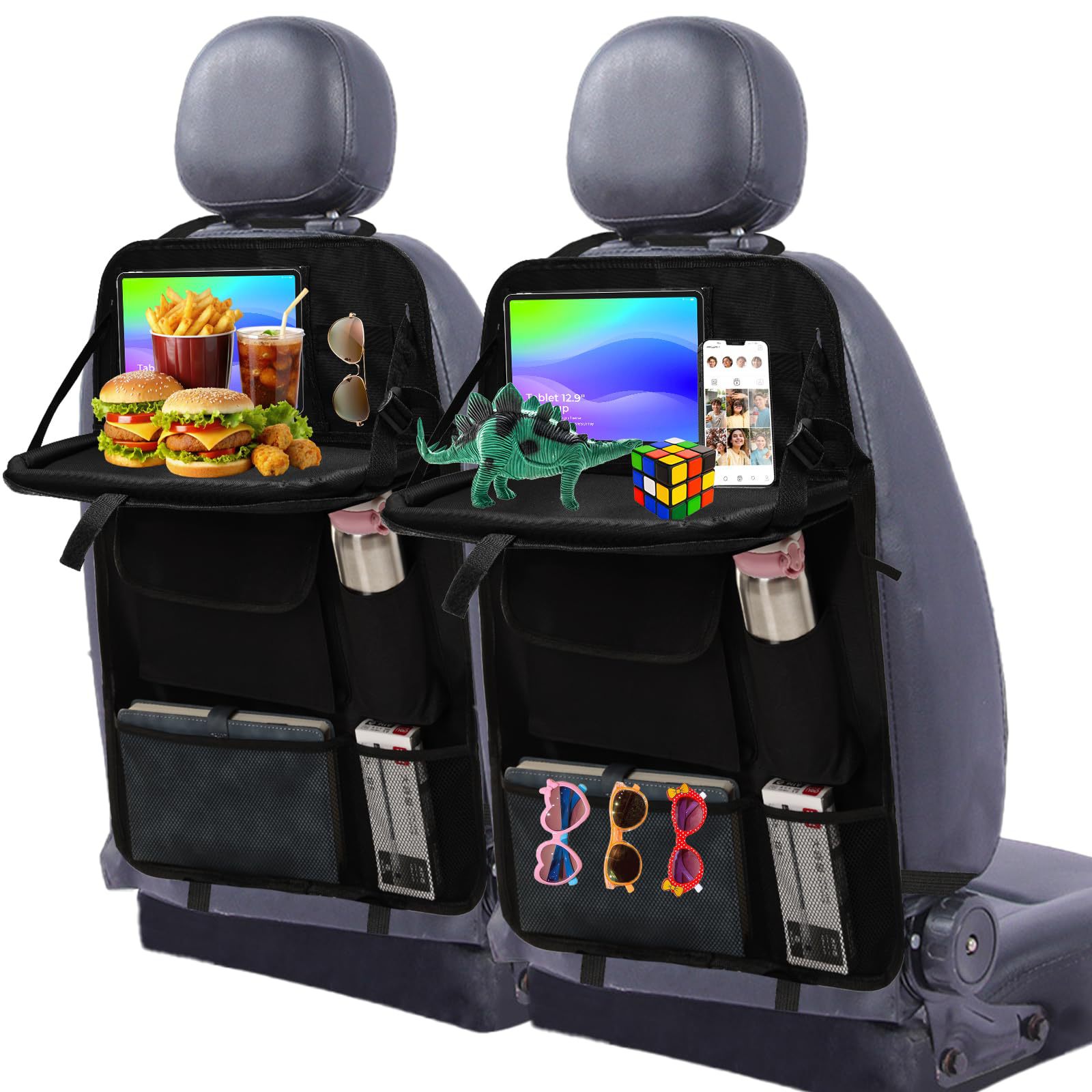Nuevo tipo de explosión transfronteriza bolsa de almacenamiento del asiento trasero del automóvil contenedor de basura multifuncional mesa de comedor taza de soporte de respaldo de la silla anti-caña