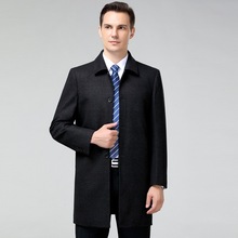 2025羊毛呢中长款大衣男士韩版毛呢夹克秋冬季新款羊绒外套批代发