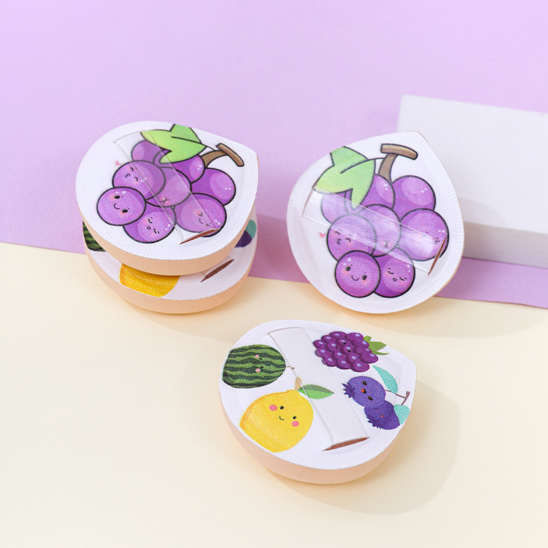 Fábrica de frutas personalizadas malvavisco soplo de polvo seco y húmedo gotas de agua súper suaves de doble uso esponja de maquillaje cojín de aire herramientas de belleza