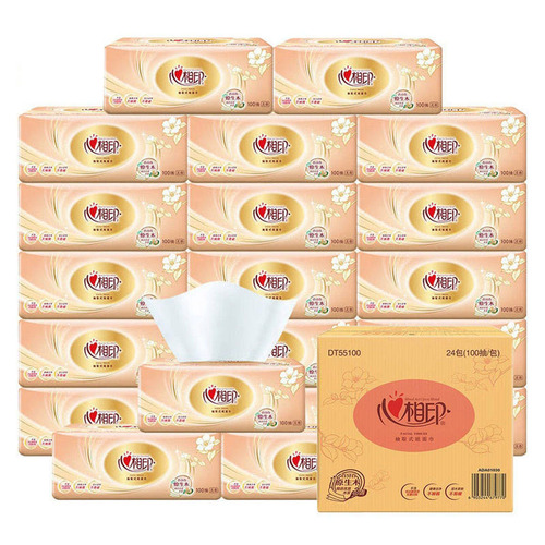 Heart-to-Heart Classic Series 100-Piece Tissue Paper, 24 Boxes of 100-Piece Tissues, Bulk Table Napkins, Wholesale Bathroom Tissue