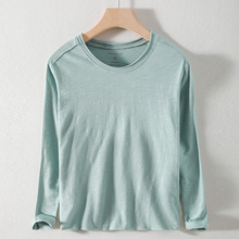 一件代发春秋季新款男士打底衫休闲棉质T恤宽松透气打底衫潮-修云