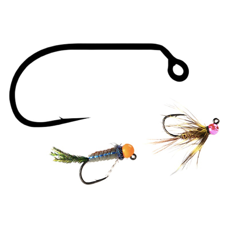 LF422JIG Nymphs Naked Hook Barbed Dry Hook Luya Fly Fishing Bits Fly Hook Tying Material