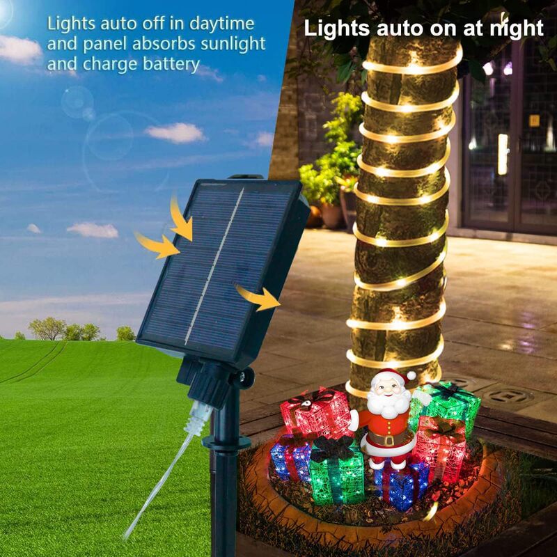 LED outdoor solar waterproof hose colored string lights Christmas courtyard garden decoration transparent RGB tube string lights LED outdoor solar waterproof hose colored string lights Christmas courtyard garden decoration transparent RGB tube string lights