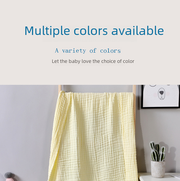 Cross-Border baby gauze 6 layers of children's embrace 105*105 baby bath towel soft absorbent breathable maternal and child products