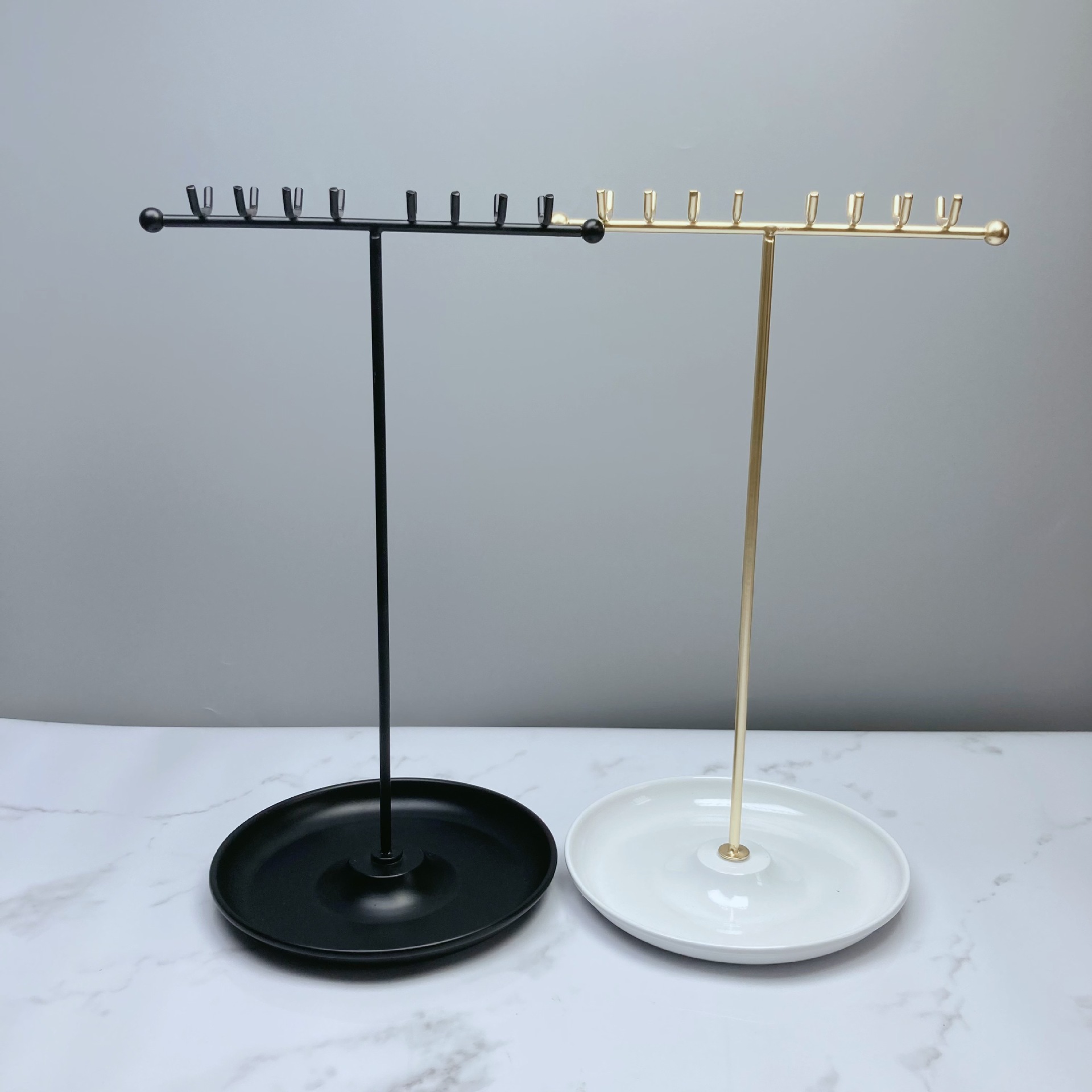 234g Weight 1 Piece Metal Iron Modern Style Classic Style Double Row 8 Hook Jewelry Display Jewelry Rack