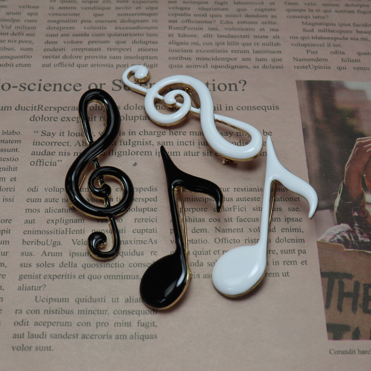 Original Academy Style Multicolor Handmade Enamel Notes Music Student Brooch Corsage Clothing Accessories