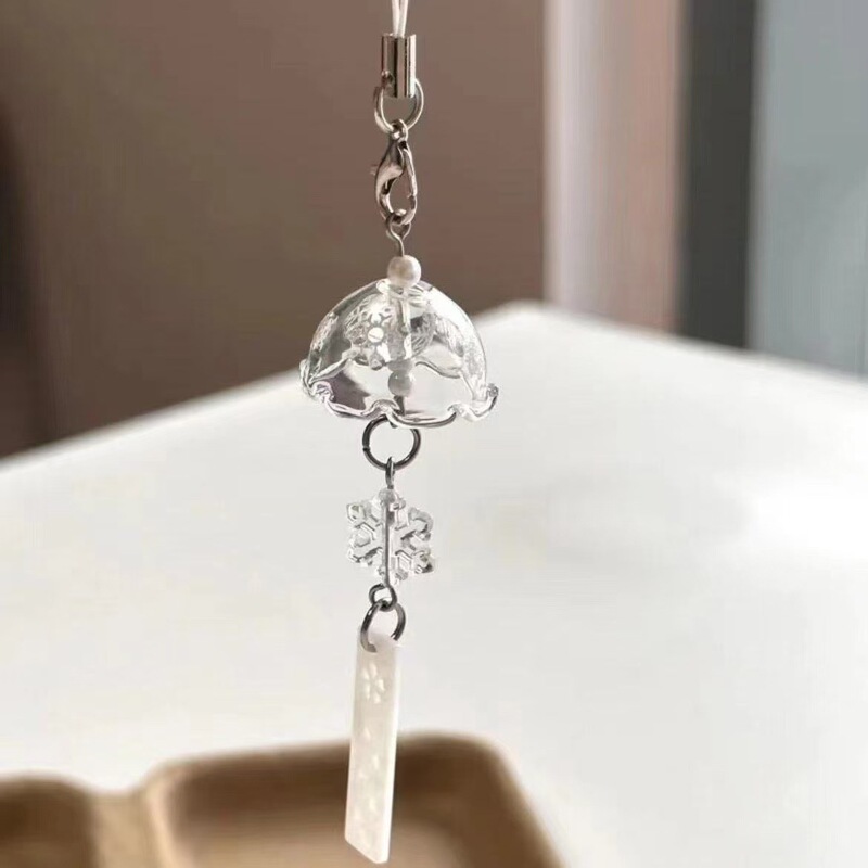 [Winter Snow Flower Wind Bell] Original Pendant Mobile Phone Chain Plate Hanging Chain Goo Ben Chain Card Book Snap Snowflake Winter
