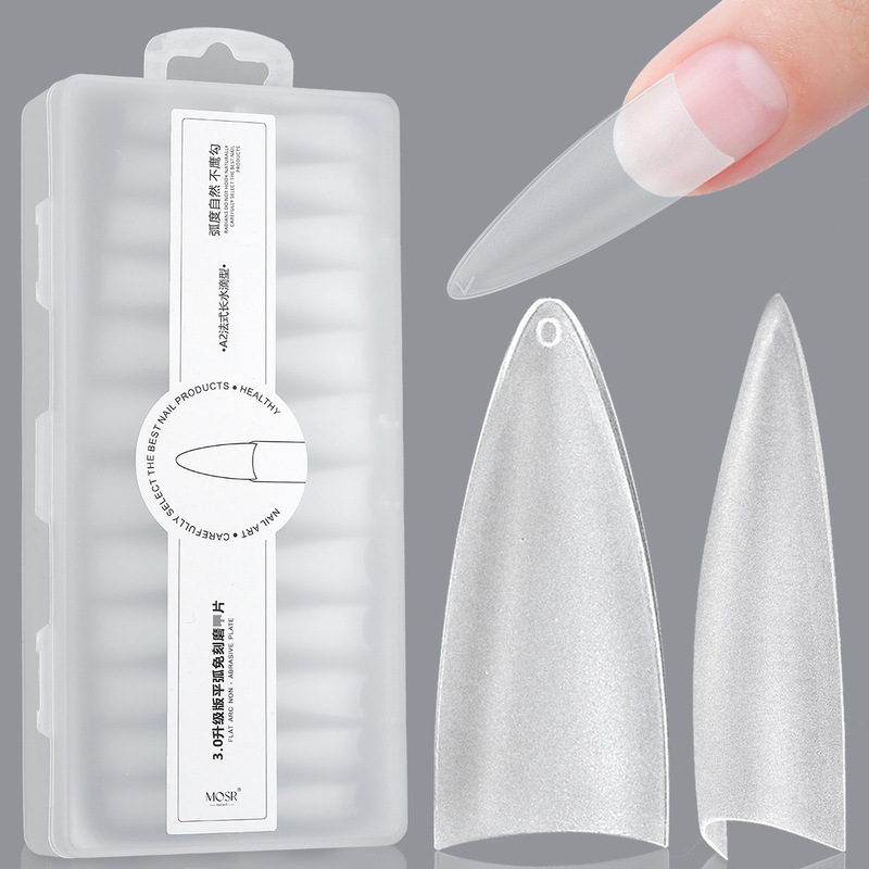240PCs long stiletto nail tips creative design transparent false nail tips follow natural C curve nail art