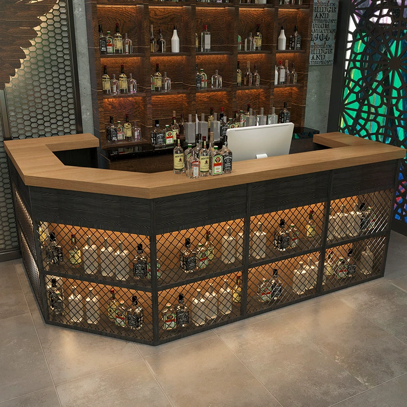 Тренажерный зал Ретро Малый угловой ресторан Касса Бар Стойка стойки регистрации отеля Бар Барбекю Индустриальный ветер