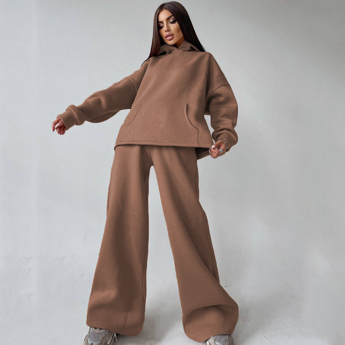 2024 Bestseller European And American Foreign Trade Women's Clothing Autumn/Winter New Hooded Pocket_ecoleips.com