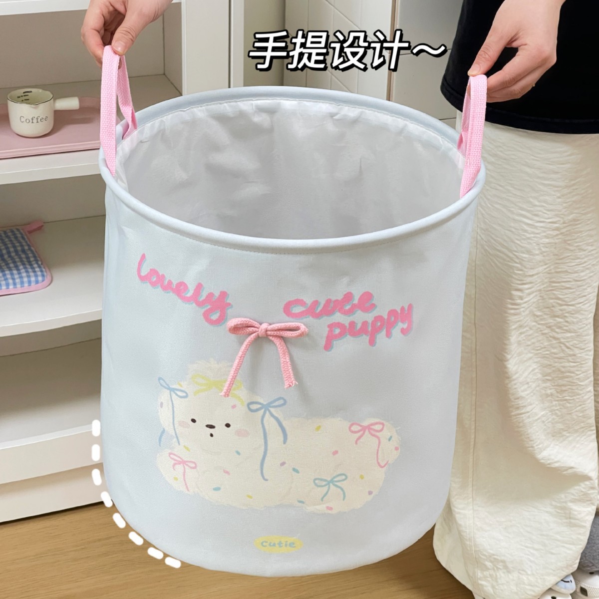 Cesta de ropa sucia plegable de gran capacidad Cesta de ropa sucia de baño de gato lindo Cesta de almacenamiento de ropa doméstica impermeable Cubo de almacenamiento