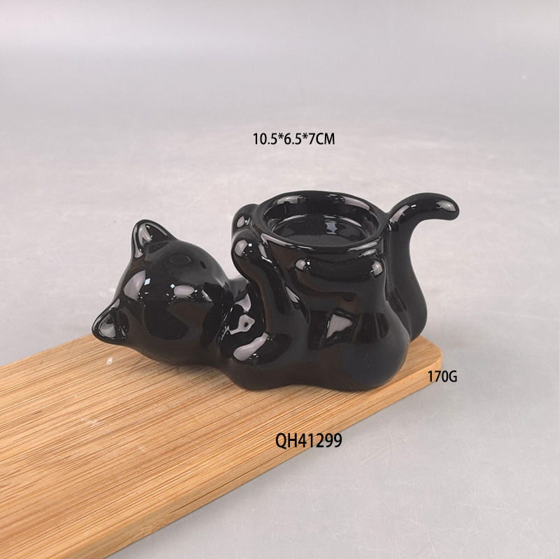 Cerámica transfronteriza perro negro cerdo negro candelabro ins amazon vela aromaterapia lindo fantasma decoración americana Halloween