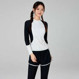 女童冲浪服分体三件套保守中大童韩版学生水母潜水服分体少女泳衣