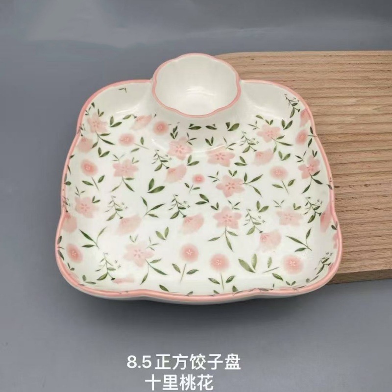 Japonés retro dibujado a mano pequeño tazón de cerámica de flores, tazón de arroz casero, tazón de fideos, tazón de sopa, platos de platos de sopa creativos en línea